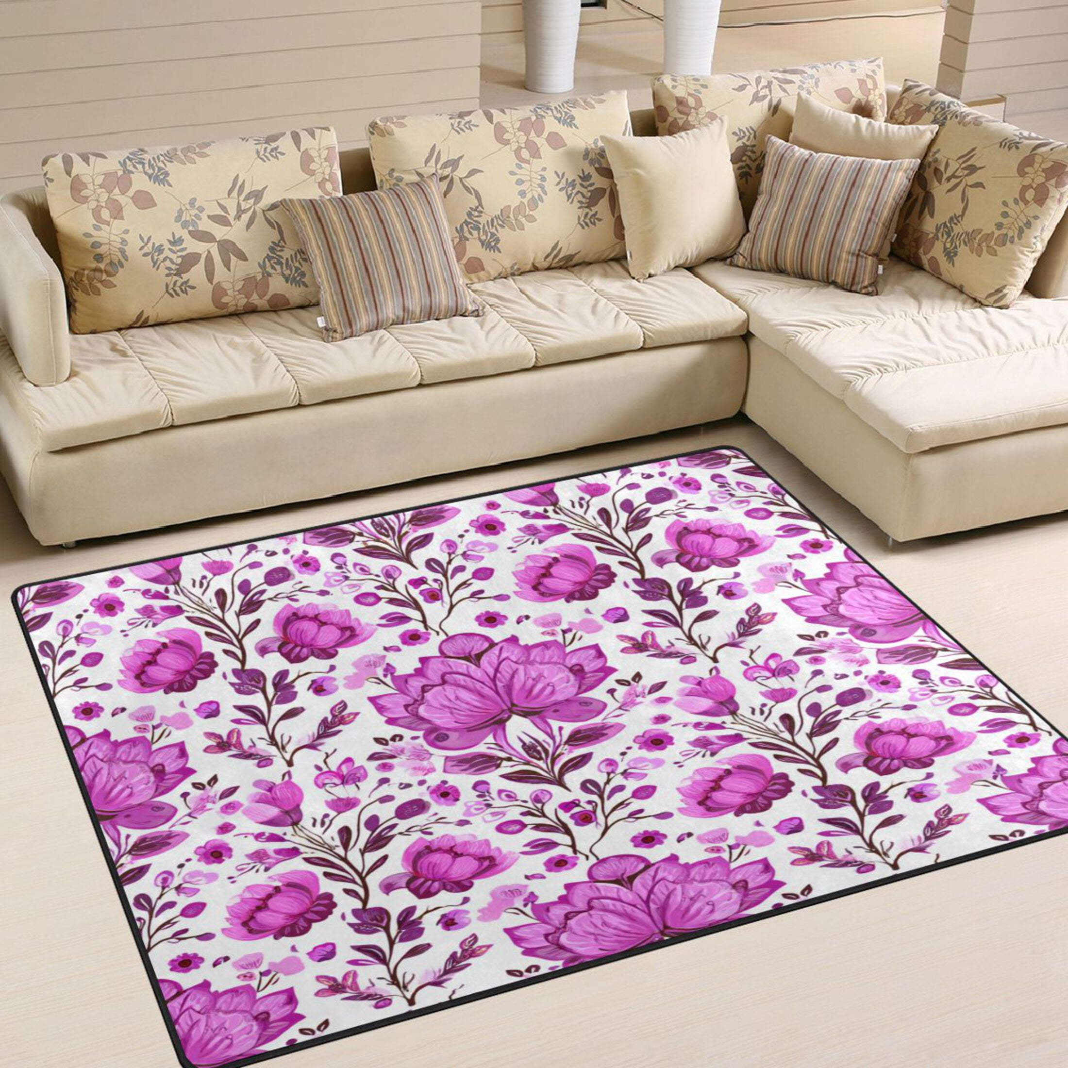 Area Rug Indoor 80"x58"in Non-Slip Wear Resistant Floor Mats Soft Large Carpets for Living Room ...
