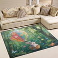thumbnail image 1 of Area Rug Indoor 80"x58"in Non-Slip Wear Resistant Floor Mats Soft Large Carpets for Living Room Bedroom Home Decor Rabbit and Butterflies, 1 of 7