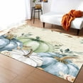 Area Rug Indoor Carpet, Fall Thanksgiving Pumpkins Flowers Leaves