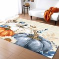 Area Rug Indoor Carpet, Thanksgiving Fall Pumpkins Leaves Floral