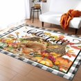Area Rug Indoor Carpet, Thanksgiving Fall Squirrel Pumpkins Maple
