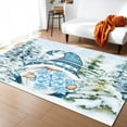 Area Rug Indoor Carpet, Winter Xmas Navy Gnome Holding A Snowflake