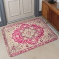 thumbnail image 1 of Area Rug Indoor Outdoor 47.2"x63",Boho Pink Absorbent Non Slip Accent Carpet,Middle Century Boho Geometric Abstract Southwestern Low Profile Floor Mat for Entryway Foyer Living Room Bedroom Patio, 1 of 9