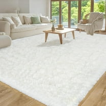 Area Rug for Living Room 6x9, Ultra Soft Shaggy Area Rugs for Bedroom, Upgrade Non-Slip Plush Fuzzy Carpet for Bedroom Girls Boys Room Home Nursery Teens Modern Indoor Home Dorm Decor, Cream White