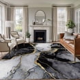 thumbnail image 1 of Area Rug for Living Room, Black Grey Marble Non-Slip Indoor Large Carpet for Bedroom/Dining Room, Modern Gradient Abstract Aesthetic Washable Low-Profile Rectangle Floor Runner Rugs - 5 x 8 Ft, 1 of 7