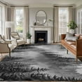 thumbnail image 1 of Area Rug for Living Room, Black Grey Mountain Non-Slip Indoor Large Carpet for Bedroom/Dining Room, Misty Forest Nature Woodland Pine Tree Landscape Washable Low-Profile Floor Runner Rugs - 5 x 7 Ft, 1 of 8