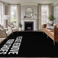 thumbnail image 1 of Area Rug for Living Room, Black Non-Slip Indoor Large Carpet for Bedroom/Dining Room, Funny Letters Please Remove Your Shoes Washable Low-Profile Rectangle Floor Runner Rugs - 6 x 9 Ft, 1 of 7