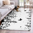 thumbnail image 1 of Area Rug for Living Room, Black Spring Botanical Non-Slip Indoor Large Carpet for Bedroom/Dining Room, Weeping Eucalyptus Butterfly Washable Low-Profile Rectangle Floor Mat Runner Rugs - 3 x 5 Ft, 1 of 8