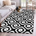thumbnail image 1 of Area Rug for Living Room, Black White Geometric Non-Slip Indoor Large Carpet for Bedroom/Dining Room, Modern Abstract Art Washable Low-Profile Rectangle Floor Mat Runner Rugs - 2.7 x 5 Ft, 1 of 8