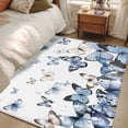 thumbnail image 1 of Area Rug for Living Room, Blue Butterflies Non-Slip Indoor Large Carpet for Bedroom/Dining Room, Elegant Pastoral Butterfly Washable Low-Profile Rectangle Floor Mat Runner Rugs - 2.7 x 5 Ft, 1 of 7