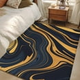 thumbnail image 1 of Area Rug for Living Room, Blue Yellow Ripple Non-Slip Indoor Large Carpet for Bedroom/Dining Room, Fluid Modern Abstract Art Washable Low-Profile Rectangle Floor Mat Runner Rugs - 2.7 x 5 Ft, 1 of 7