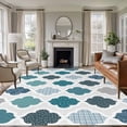 thumbnail image 1 of Area Rug for Living Room, Bohemia Non-Slip Indoor Large Carpet for Bedroom/Dining Room, Vintage Moroccan Geometric Pattern Blue Green Gray Washable Low-Profile Rectangle Floor Runner Rugs - 6 x 9 Ft, 1 of 8