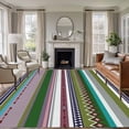 thumbnail image 1 of Area Rug for Living Room, Bohemian Non-Slip Indoor Ex Large Carpet for Bedroom/Dining Room, Boho Modern Abstract Minimalist Paisley Green Washable Low-Profile Rectangle Floor Runner Rugs - 8 x 10 Ft, 1 of 8