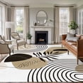 thumbnail image 1 of Area Rug for Living Room, Brown Boho Geometric Non-Slip Indoor Large Carpet for Bedroom/Dining Room, Country Retro Abstract Lines Leaves Washable Low-Profile Rectangle Floor Runner Rugs - 5 x 7 Ft, 1 of 7