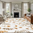 thumbnail image 1 of Area Rug for Living Room, Brown Spring Floral Non-Slip Indoor Large Carpet for Bedroom/Dining Room, Flowers Botanical Elegant Pastoral Washable Low-Profile Rectangle Floor Runner Rugs - 6 x 9 Ft, 1 of 7