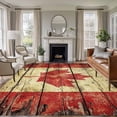 thumbnail image 1 of Area Rug for Living Room, Canada Non-Slip Indoor Large Carpet for Bedroom/Dining Room, Red Maple Leaf Flag Farmhouse Shabby Wooden Grain Washable Low-Profile Rectangle Floor Runner Rugs - 5 x 8 Ft, 1 of 8