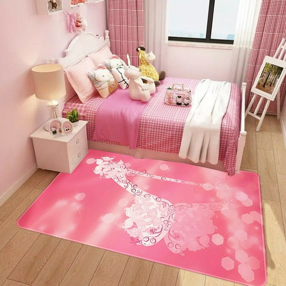Area Rug Living Room Carpet for Girls Kids Bedroom Bedside Anti-Slip Colorful Large Area Rugs Room