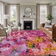 thumbnail image 1 of Area Rug for Living Room, Colorful Cherry Blossom Non-Slip Indoor Large Carpet for Bedroom/Dining Room, Spring Flowers Vintage Art Washable Low-Profile Rectangle Floor Runner Rugs - 5 x 7 Ft, 1 of 7