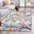 thumbnail image 1 of Area Rug for Living Room, Colorful Leaves Non-Slip Indoor Large Carpet for Bedroom/Dining Room, Modern Abstract Spring Nature Tree Branch Washable Low-Profile Rectangle Floor Runner Rugs - 4 x 6 Ft, 1 of 8