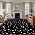 thumbnail image 1 of Area Rug for Living Room, Colorful Polka Dot Non-Slip Indoor Large Carpet for Bedroom/Dining Room, Modern Minimalist Geometric Black Washable Low-Profile Rectangle Floor Runner Rugs - 5 x 8 Ft, 1 of 8