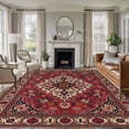 thumbnail image 1 of Area Rug for Living Room, Country Boho Non-Slip Indoor Large Carpet for Bedroom/Dining Room, Farmhouse Ethnic Abstract Nation Aesthetic Washable Low-Profile Rectangle Floor Runner Rugs - 6 x 9 Ft, 1 of 7