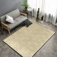 Area Rug for Living Room, Damask Beige Tan Brown Stylish Throw Rug