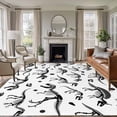 thumbnail image 1 of Area Rug for Living Room, Dinosaur Fossils Non-Slip Indoor Large Carpet for Bedroom/Dining Room, White Black Ancient Animals Washable Low-Profile Rectangle Floor Runner Rugs - 5 x 7 Ft, 1 of 8