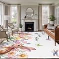 thumbnail image 1 of Area Rug for Living Room, Easter Non-Slip Indoor Large Carpet for Bedroom/Dining Room, Spring Watercolor Tulip Butterfly Flower Plant Washable Low-Profile Rectangle Floor Runner Rugs - 6 x 9 Ft, 1 of 8