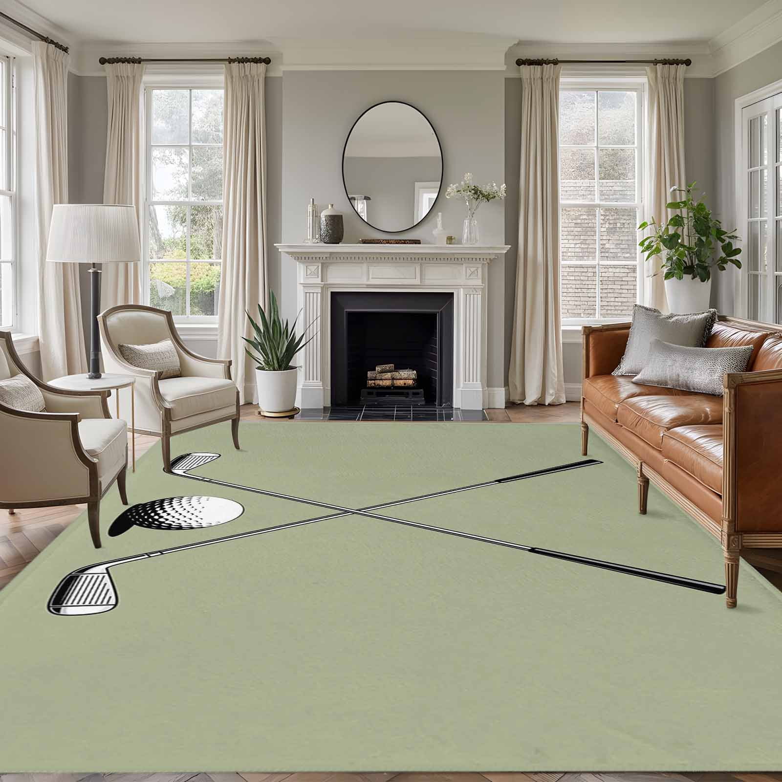 Golf Ramp Rug Area Rug for Living Room, Golf Ball Club Non-Slip Indoor Large Carpet ...