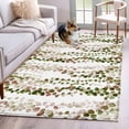 thumbnail image 1 of Area Rug for Living Room, Green Pink Weeping Eucalyptus Non-Slip Indoor Large Carpet for Bedroom/Dining Room, Spring Summer Farmhouse Leaves Washable Rectangle Floor Runner Rugs - 4 x 6 Ft, 1 of 8