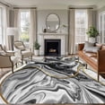 thumbnail image 1 of Area Rug for Living Room, Grey Marble Non-Slip Indoor Large Carpet for Bedroom/Dining Room, Modern Abstract Art Ink Painting Washable Low-Profile Rectangle Floor Runner Rugs - 5 x 7 Ft, 1 of 7