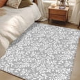 thumbnail image 1 of Area Rug for Living Room, Grey Spring Floral Non-Slip Indoor Large Carpet for Bedroom/Dining Room, Farmhouse Flowers Elegant Pastoral Washable Low-Profile Rectangle Floor Mat Runner Rugs - 3 x 5 Ft, 1 of 7