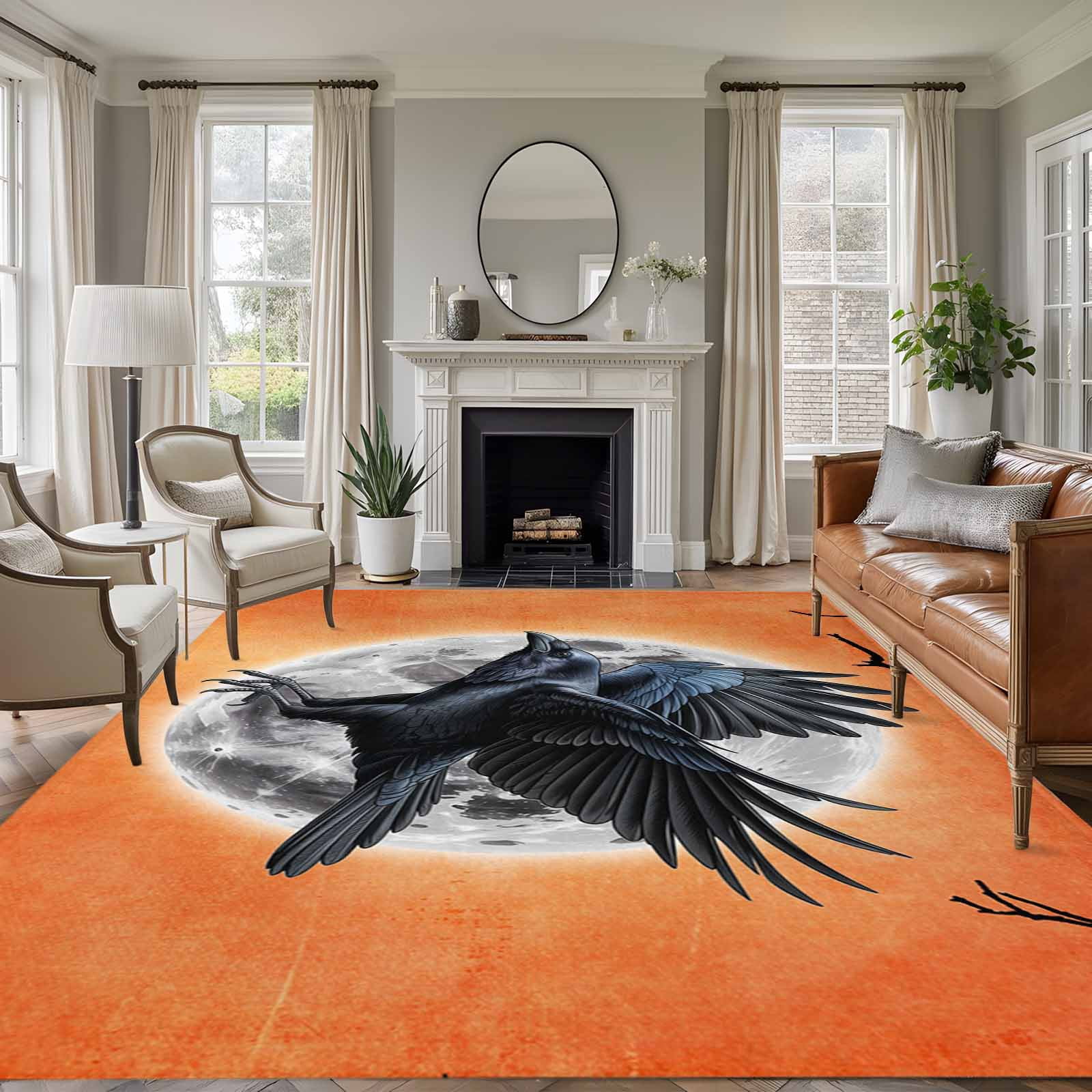 Area Rug for Living Room, Halloween Non-Slip Indoor Large Carpet for ...