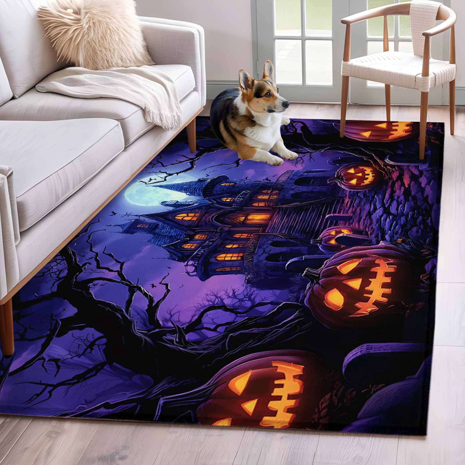 Area Rug for Living Room, Halloween Non-Slip Indoor Large Carpet for ...