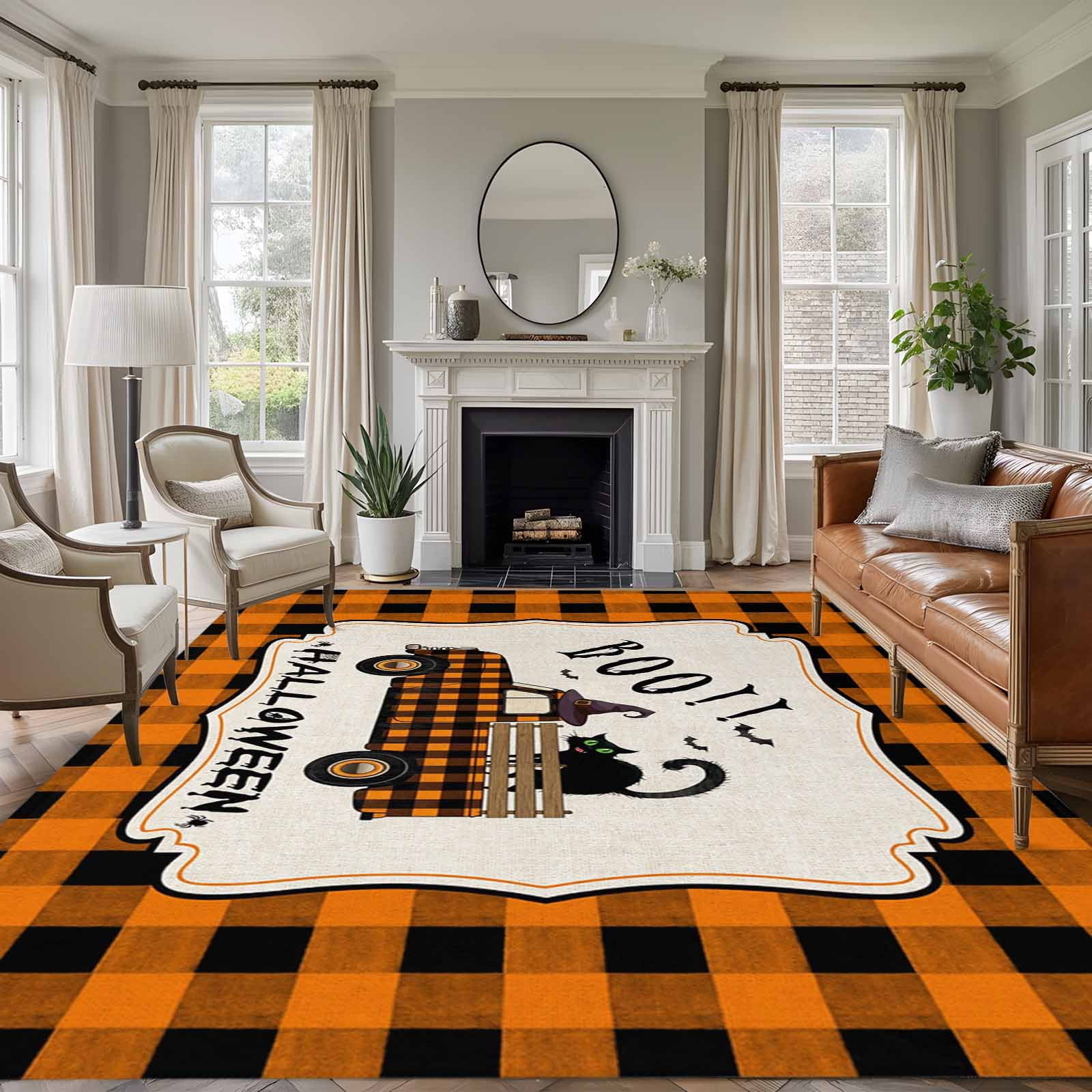 Area Rug for Living Room, Halloween Non-Slip Indoor Large Carpet for ...
