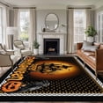 thumbnail image 1 of Area Rug for Living Room, Happy Halloween Non-Slip Indoor Ex Large Carpet for Bedroom/Dining Room, Orange Scary Black Castle Skull Birds Washable Low-Profile Rectangle Floor Runner Rugs - 8 x 10 Ft, 1 of 8