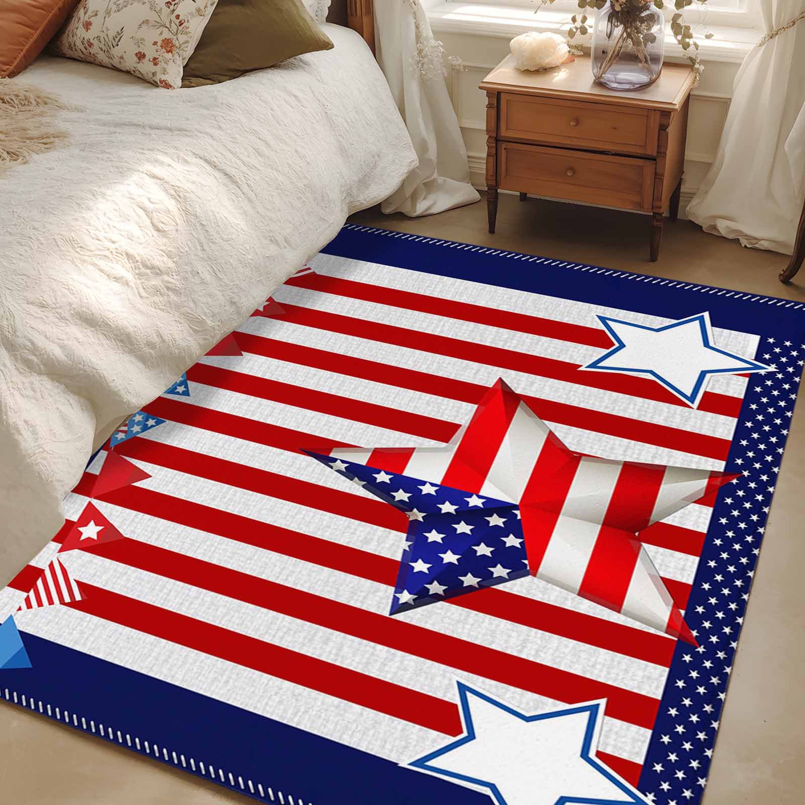 Democrat Rug Area Rug for Living Room, Independence Day Non-Slip Indoor Large Carpet ...