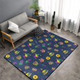 Area Rug for Living Room, Mardi Gras Carnival Stylish Throw Rug, Indoor
