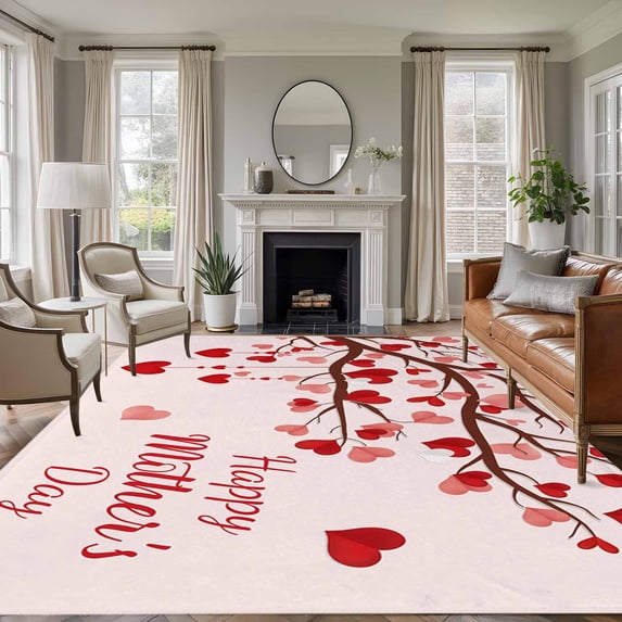 Area Rug for Living Room, Mother's Day Non-Slip Indoor Large Carpet for ...
