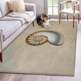 thumbnail image 1 of Area Rug for Living Room, Ocean Conch Non-Slip Indoor Large Carpet for Bedroom/Dining Room, Vintage Coastal Underwater Creature Khaki Washable Low-Profile Rectangle Floor Mat Runner Rugs - 3 x 5 Ft, 1 of 8