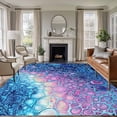 thumbnail image 1 of Area Rug for Living Room, Ombre Blue Non-Slip Indoor Large Carpet for Bedroom/Dining Room, Gradient Abstract Fluid Art Washable Low-Profile Rectangle Floor Runner Rugs - 6 x 9 Ft, 1 of 7