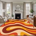 thumbnail image 1 of Area Rug for Living Room, Orange Brown Non-Slip Indoor Large Carpet for Bedroom/Dining Room, Modern Farmhouse Abstract Patterned Art Washable Low-Profile Rectangle Floor Runner Rugs - 5 x 8 Ft, 1 of 7