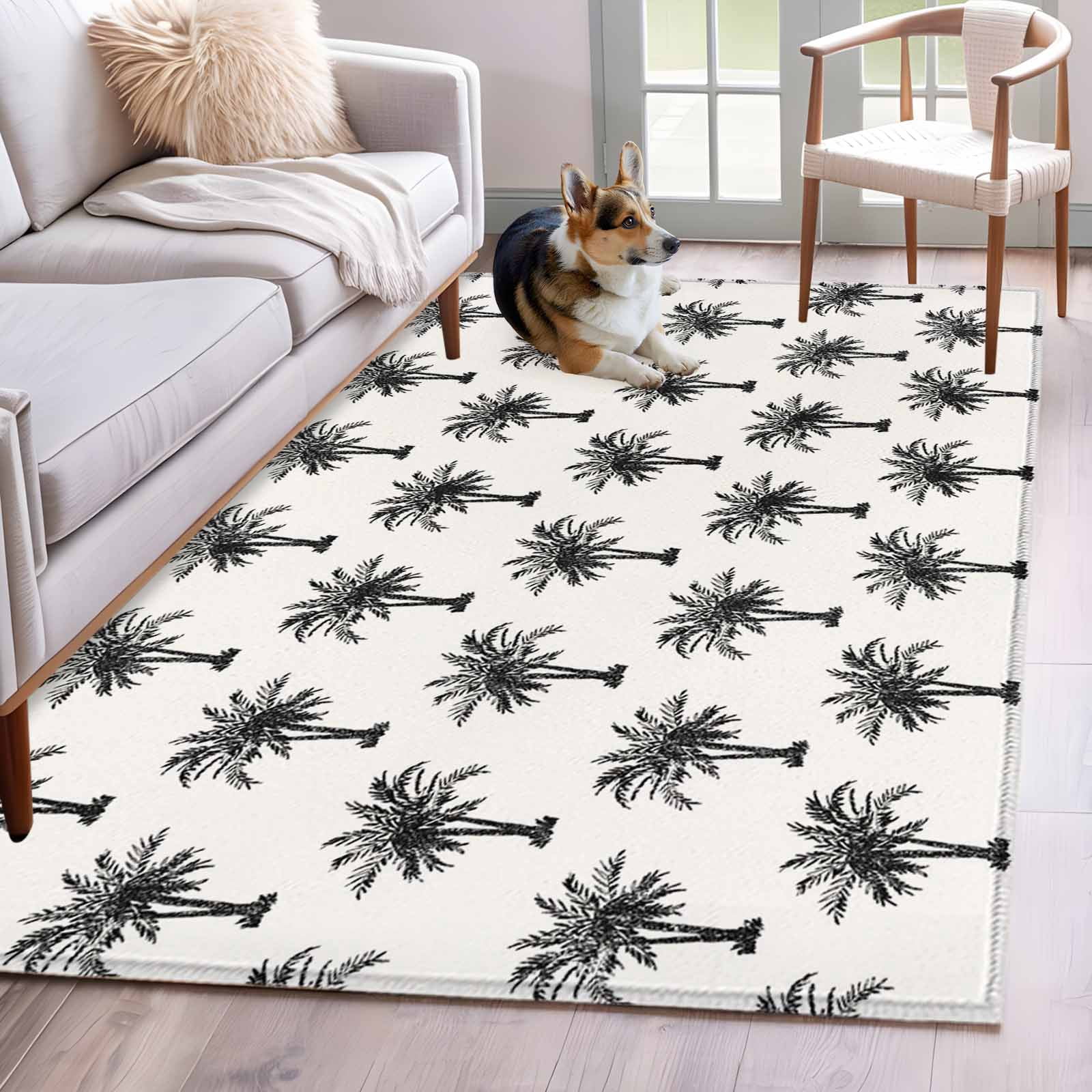 Area Rug for Living Room, Palm Tree Non-Slip Indoor Large Carpet for ...