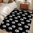 thumbnail image 1 of Area Rug for Living Room, Pet Paw Printed Non-Slip Indoor Large Carpet for Bedroom/Dining Room, Modern Dog Footprints Black Grey Washable Low-Profile Rectangle Floor Runner Rugs - 4 x 6 Ft, 1 of 7