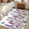 thumbnail image 1 of Area Rug for Living Room, Purple Flowers Non-Slip Indoor Large Carpet for Bedroom/Dining Room, Spring Butterflies Lavender Daisy Botanical Washable Low-Profile Rectangle Floor Runner Rugs - 4 x 6 Ft, 1 of 7