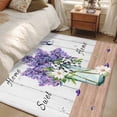thumbnail image 1 of Area Rug for Living Room, Purple Lavender Non-Slip Indoor Large Carpet for Bedroom/Dining Room, Spring Floral Daisy Butterfly Leaves Gray Washable Low-Profile Rectangle Floor Runner Rugs - 4 x 6 Ft, 1 of 7