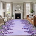thumbnail image 1 of Area Rug for Living Room, Purple Lavender Non-Slip Indoor Large Carpet for Bedroom/Dining Room, Spring Watercolor Wild Flowers Plant Washable Low-Profile Rectangle Floor Runner Rugs - 5 x 8 Ft, 1 of 7