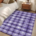 thumbnail image 1 of Area Rug for Living Room, Purple Plaid Non-Slip Indoor Large Carpet for Bedroom/Dining Room, Modern Art Checkered Farmhouse Washable Low-Profile Rectangle Floor Runner Rugs - 4 x 6 Ft, 1 of 7