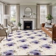 thumbnail image 1 of Area Rug for Living Room, Purple Spring Floral Non-Slip Indoor Large Carpet for Bedroom/Dining Room, Farmhouse Flowers Modern Art Washable Low-Profile Rectangle Floor Runner Rugs - 6 x 9 Ft, 1 of 8
