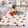 thumbnail image 1 of Area Rug for Living Room, Red Tulip Flowers Non-Slip Indoor Large Carpet for Bedroom/Dining Room, Spring Floral Vintage Drum Country Blue Washable Low-Profile Floor Mat Runner Rugs - 3 x 5 Ft, 1 of 8